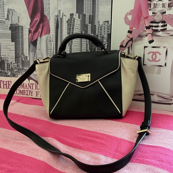 kate spade Handbags - Kate Spade Black and Cream crossbody and top handle